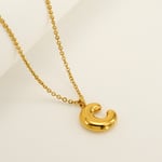 Gold color / 1 Piece Simple Series Daily Letter C Titanium Steel  Gold Color Unisex Pendant Necklaces Picture3